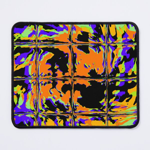 Item preview, Orange Violet Blacklight Rave Glitch Tiles designed and sold by BigTexFunkadelic.