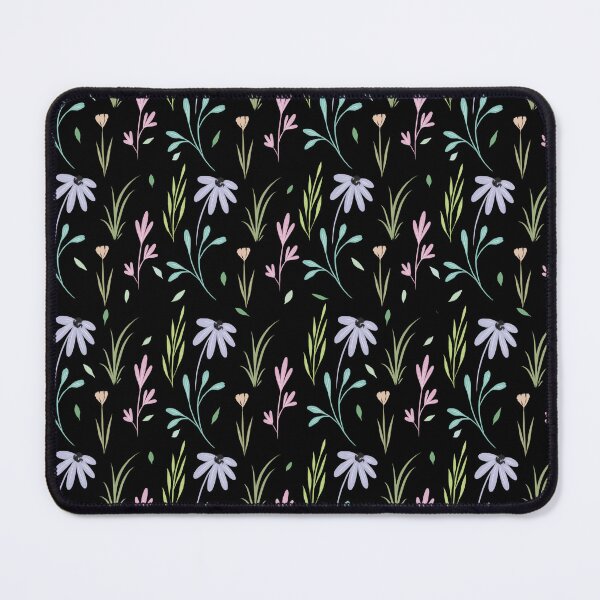 Item preview, Hello Spring | Beautiful And Cute Hand Drawn Floral Pattern Black Background  designed and sold by HarrysMomStudio.