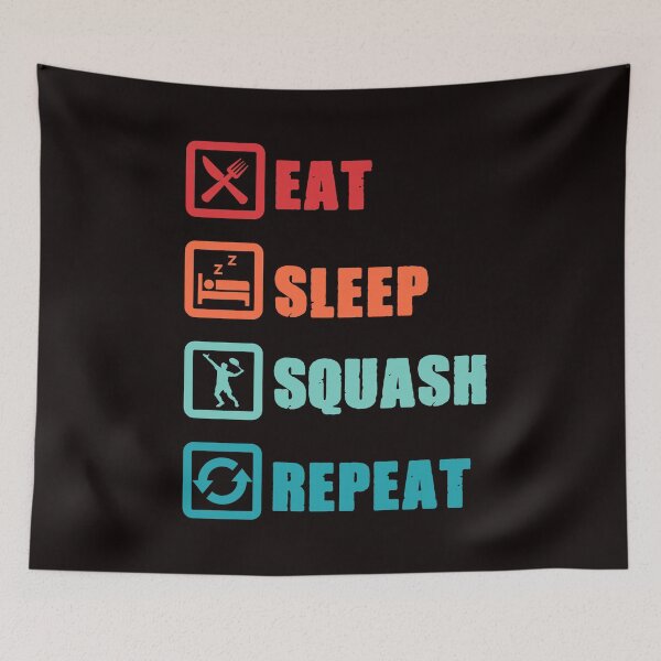 Item preview, Eat Sleep Squash Player Racket Ball Sports Indoor Tennis designed and sold by TomGiantDesigns.