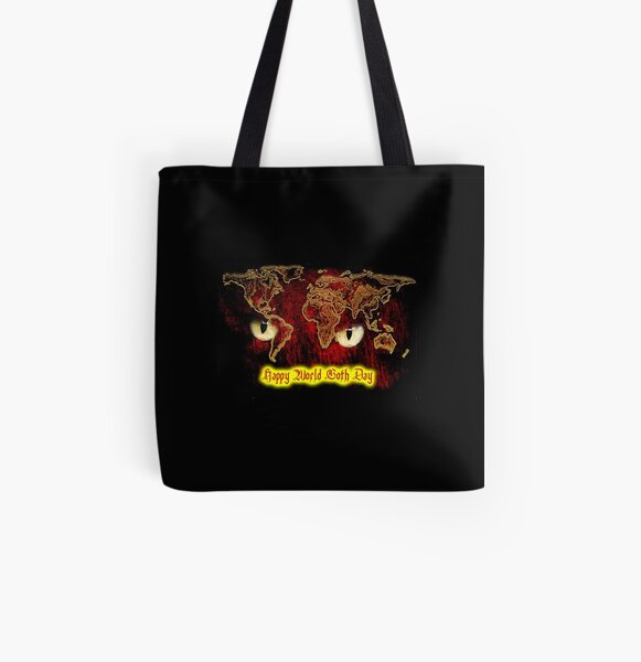 Word Goth Day (World Map) All Over Print Tote Bag