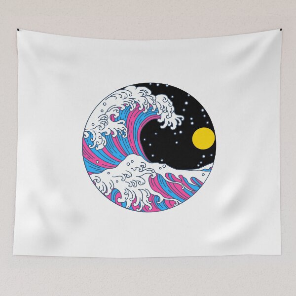 Item preview, Circular Japanese Pan Wave. Pansexual Pride designed and sold by Subtle Pride Shop.