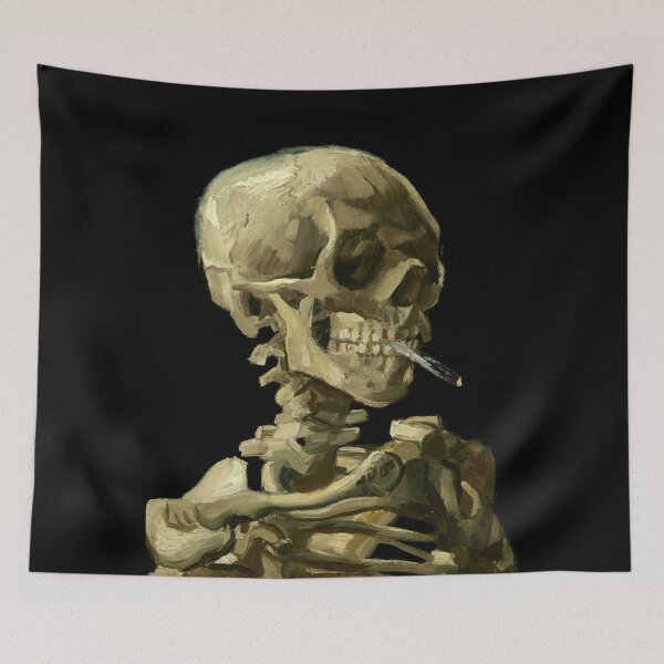 Item preview, Vincent Van Gogh Smoking Skeleton "Skull of a Skeleton with Burning Cigarette" designed and sold by Pus Fan.