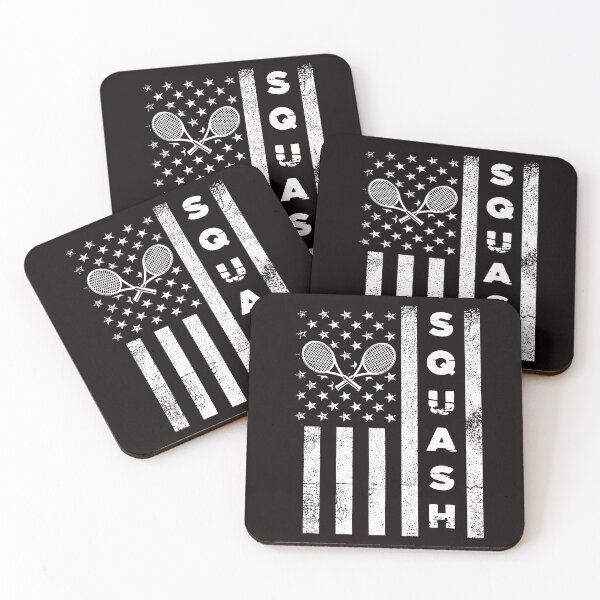 Item preview, Squash US American Flag Match Racket Indoor Tennis Court designed and sold by TomGiantDesigns.