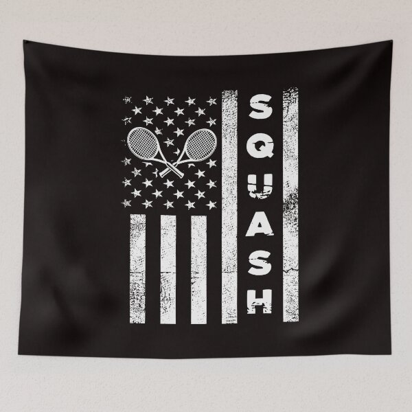 Item preview, Squash US American Flag Match Racket Indoor Tennis Court designed and sold by TomGiantDesigns.