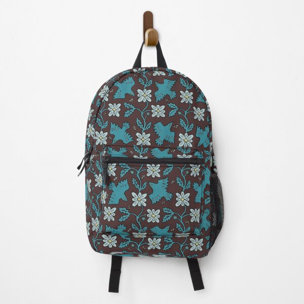 Item preview, Birds and bees — blue on brown designed and sold by tanaudel.