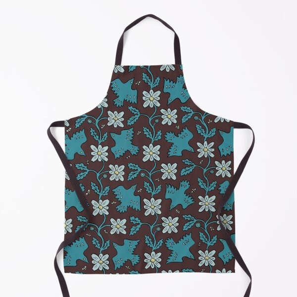 Item preview, Birds and bees — blue on brown designed and sold by tanaudel.