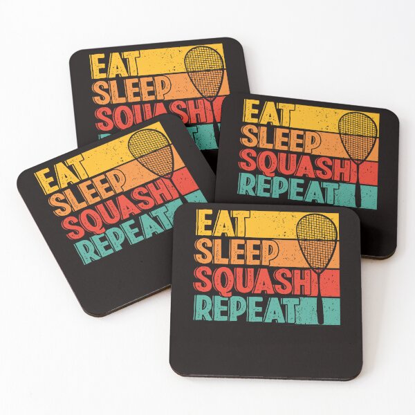 Item preview, Retro Eat Sleep Squash Player Indoor Tennis Court Trainer designed and sold by TomGiantDesigns.