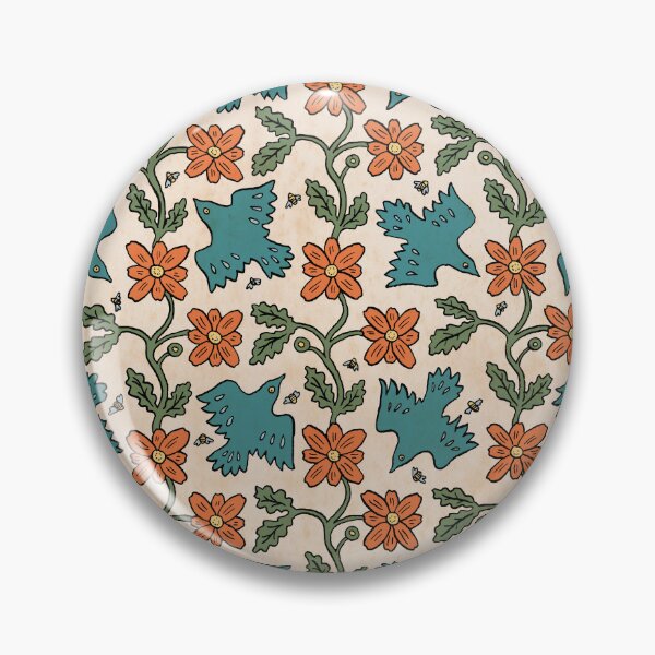 Item preview, Birds and bees — orange on cream designed and sold by tanaudel.