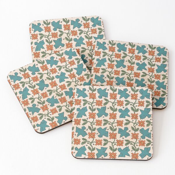 Item preview, Birds and bees — orange on cream designed and sold by tanaudel.
