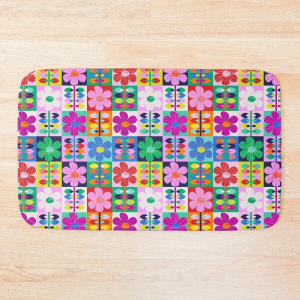 Item preview, Gorgeous retro scandi flowers in all the colours  designed and sold by BlackDogArtists.