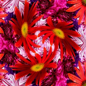 Artwork thumbnail, Red aster pattern by Patternflower