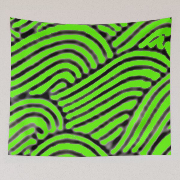 Item preview, sky doodle, clouds lineart doodle, clouds, sky, backround, abstract sky, abstract clouds, hills, waves, color waves, neon green designed and sold by Nostrathomas66.