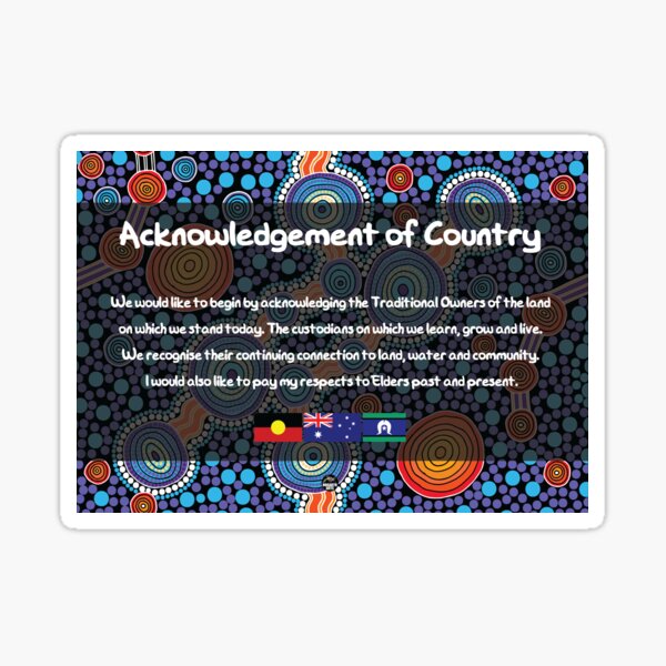 Acknowledgement of Country - Authentic Aboriginal Art Sticker