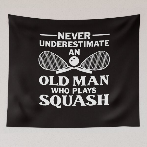 Item preview, Old Man Squash Player Indoor Tennis Court Ball Sports Match designed and sold by TomGiantDesigns.
