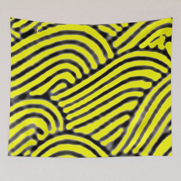Item preview, sky doodle, clouds lineart doodle, clouds, sky, backround, abstract sky, abstract clouds, hills, waves, color waves, neon yellow designed and sold by Nostrathomas66.