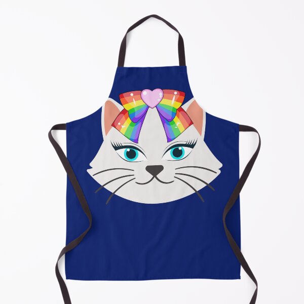 Item preview, Blue-eyed cat with a rainbow bow. designed and sold by EMIPRINCESS.