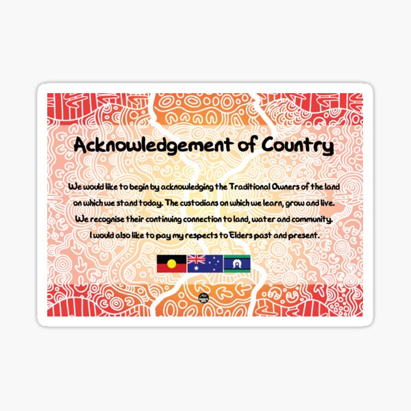 Acknowledgement of Country - Authentic Aboriginal Art Sticker