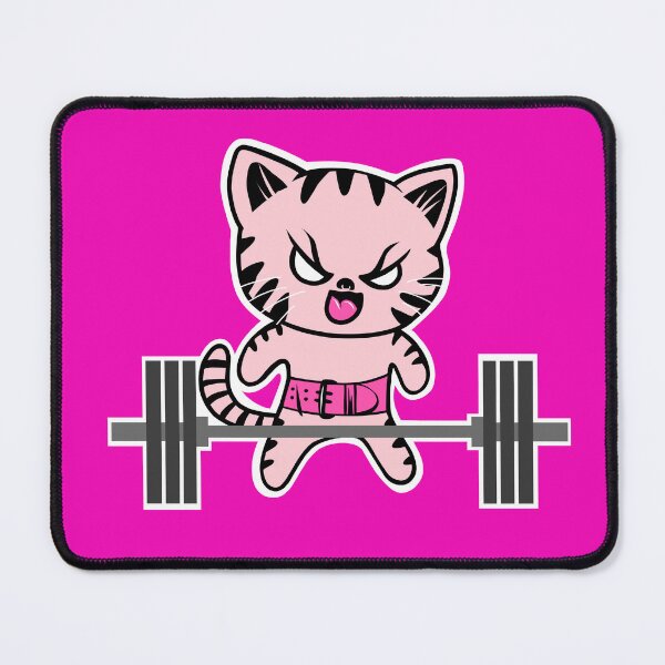 Item preview, fitness, barbell kitty, gym girl, girls who lift designed and sold by Tim Addison.