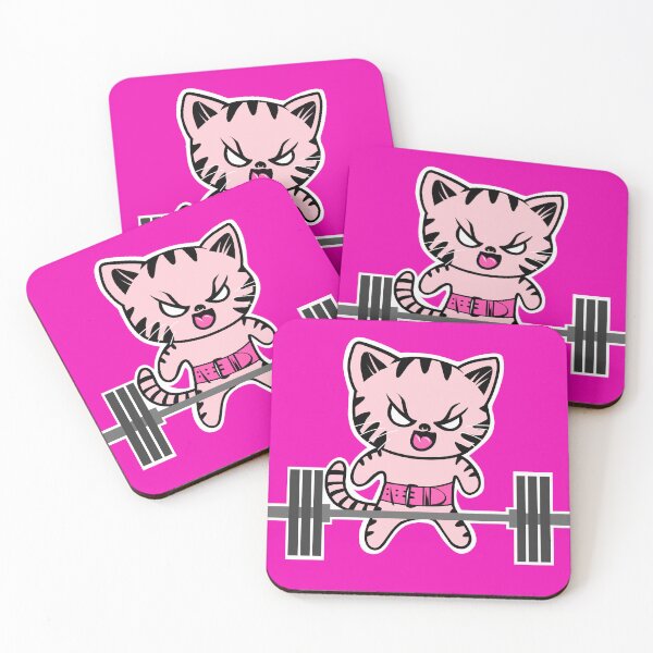 Item preview, fitness, barbell kitty, gym girl, girls who lift designed and sold by Tim Addison.