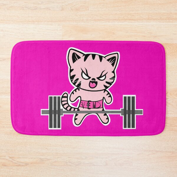 Item preview, fitness, barbell kitty, gym girl, girls who lift designed and sold by Tim Addison.