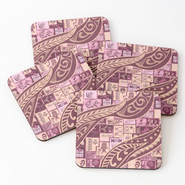 Item preview, Vintage Samoan - Hawaiian Red Painted Tapa Tribal Patchwork 2064 designed and sold by sunnthreads.