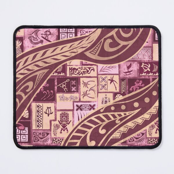 Item preview, Vintage Samoan - Hawaiian Red Painted Tapa Tribal Patchwork 2064 designed and sold by sunnthreads.