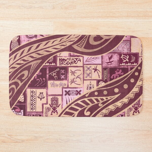 Item preview, Vintage Samoan - Hawaiian Red Painted Tapa Tribal Patchwork 2064 designed and sold by sunnthreads.