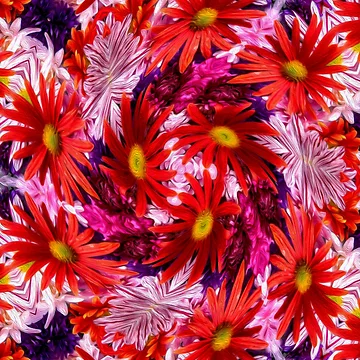 Artwork thumbnail, Red aster pattern by Patternflower