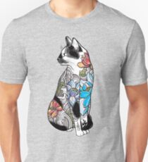 Cat in Lotus Tattoo Unisex T-Shirt