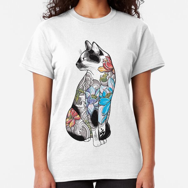 Cat in Lotus Tattoo Classic T-Shirt