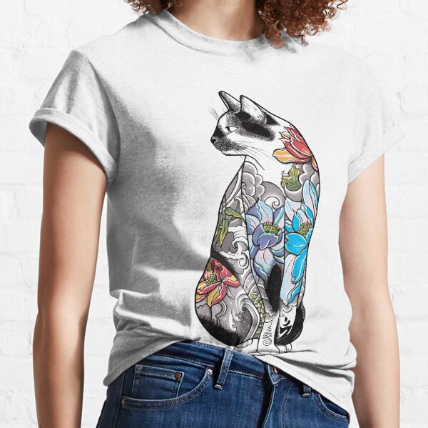 Cat in Lotus Tattoo Classic T-Shirt