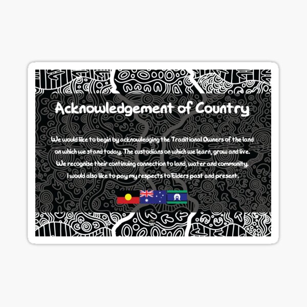 Acknowledgement of Country - Authentic Aboriginal Art Sticker