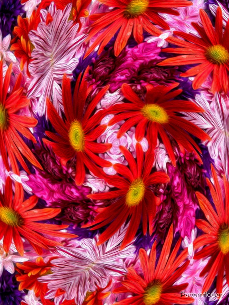 Thumbnail 4 of 4, iPhone Case, Red aster pattern designed and sold by Patternflower.