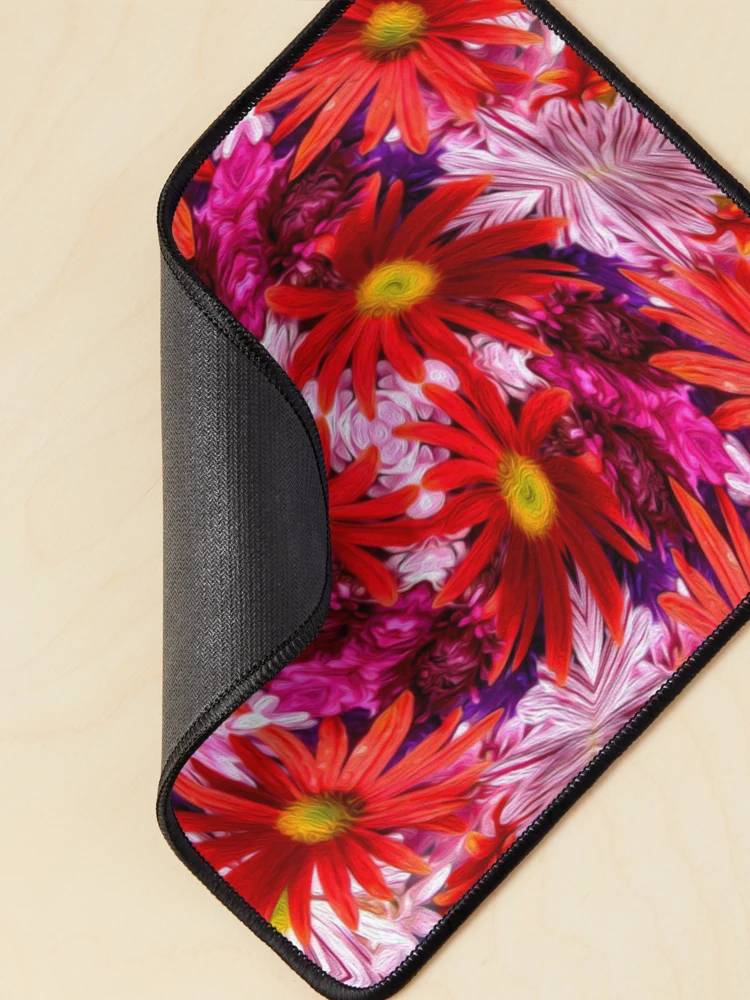 Thumbnail 2 of 5, Mouse Pad, Red aster pattern designed and sold by Patternflower.
