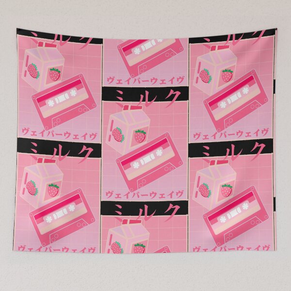Item preview, 90s Japanse Kawaii Strawberry Milk & Mixtape  designed and sold by AnnetteFlo7618.