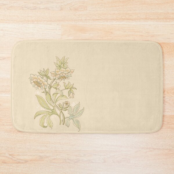Item preview, Hellebore Garden / single motif on champagne beige background // search for “wgdhellebore” designed and sold by wild.geranium.design.
