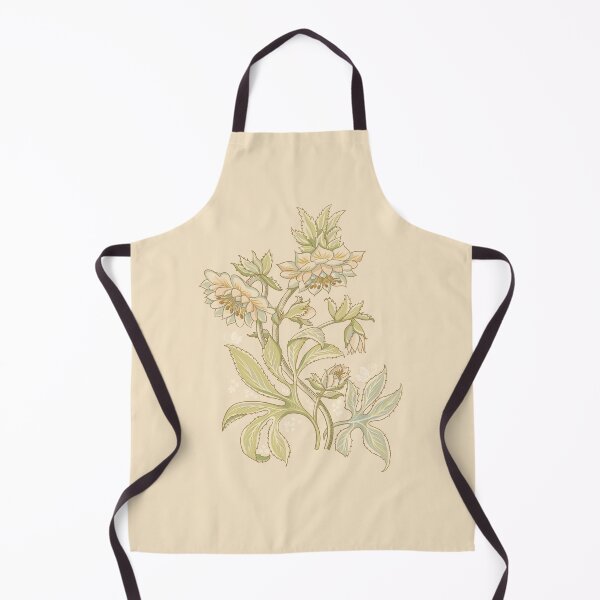 Item preview, Hellebore Garden / single motif on champagne beige background // search for “wgdhellebore” designed and sold by wild.geranium.design.