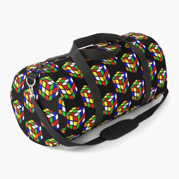 Retro Glossy Red Multicolor Square Rubiks Cube Shape Purse Chain Handbag  NEW