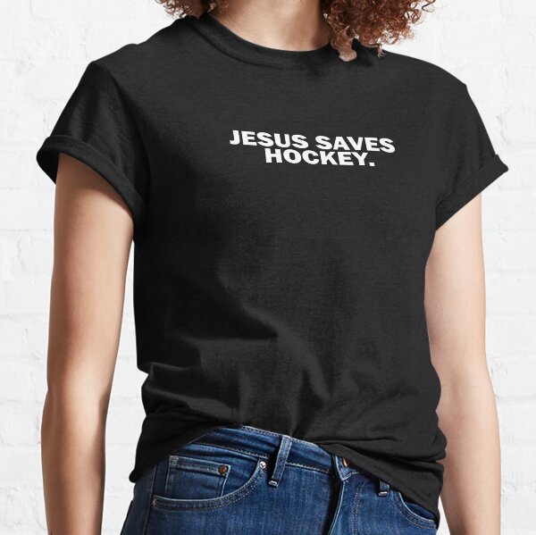 Jesus Saves Hockey Goal T Shirt Funny Religious Christian Faith Hilarious  Tee - Fresh Brewed Tees