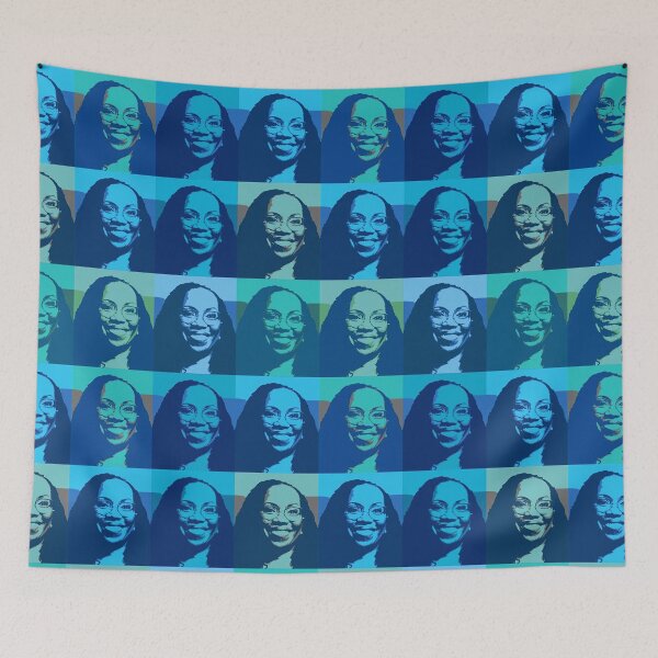 Item preview, Ketanji Brown Jackson - Supreme Justice (blues and greens) designed and sold by Thelittlelord.