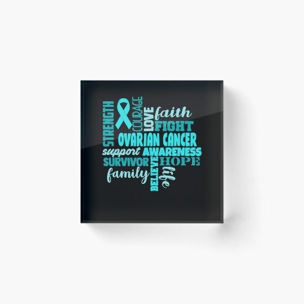 Item preview, Ovarian Cancer Awareness - Strength Courage Faith Hope Love Fight Support Survivor Family Life Believe designed and sold by Hilten.