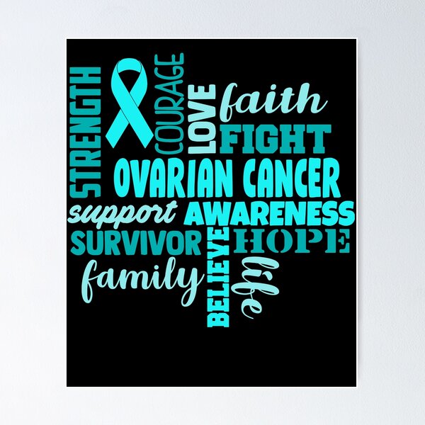 Item preview, Ovarian Cancer Awareness - Strength Courage Faith Hope Love Fight Support Survivor Family Life Believe designed and sold by Hilten.