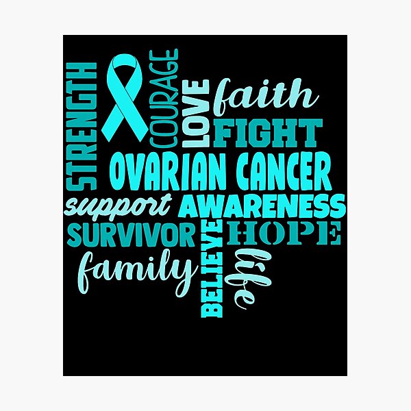 Item preview, Ovarian Cancer Awareness - Strength Courage Faith Hope Love Fight Support Survivor Family Life Believe designed and sold by Hilten.