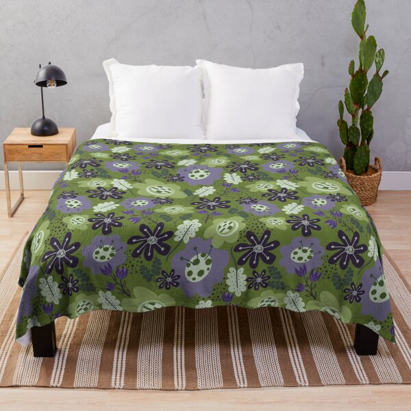 Item preview, Retro flowers avocado green designed and sold by SisterlyLove.