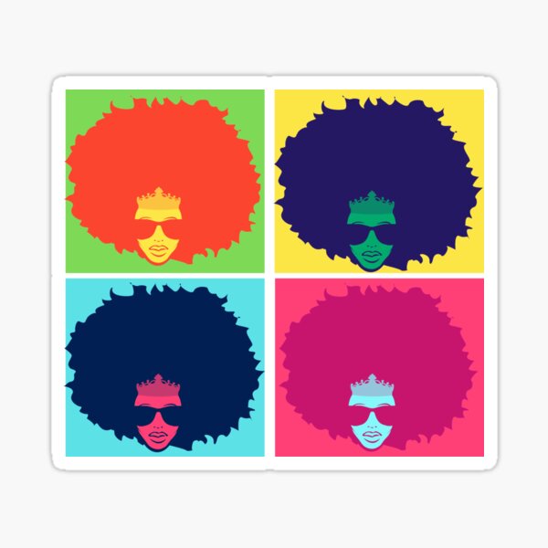 Afro Pop Princess Sticker