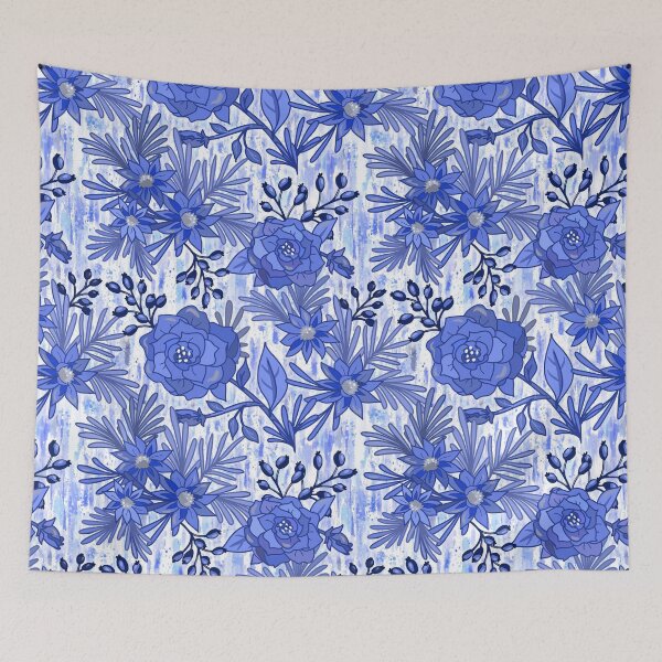 Aperçu de l'œuvre Floral Shibori Indigo Intense créée et vendue par Sharilea.