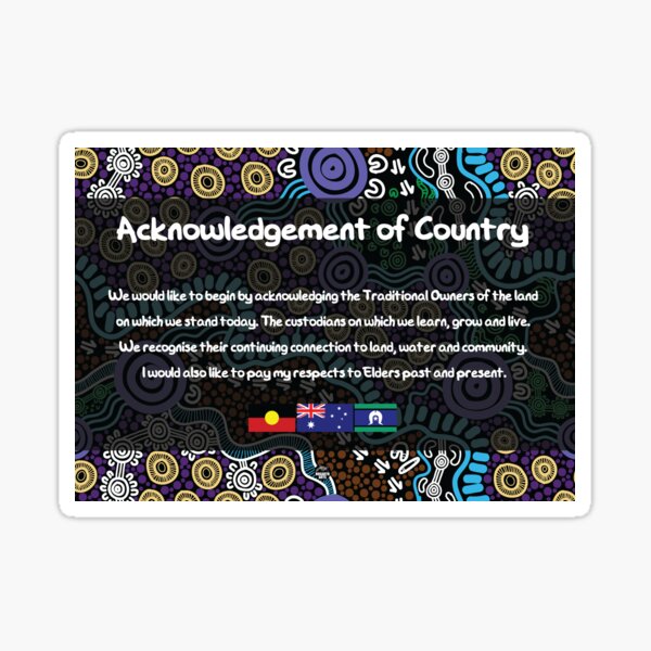 Acknowledgement of Country - Authentic Aboriginal Art Sticker