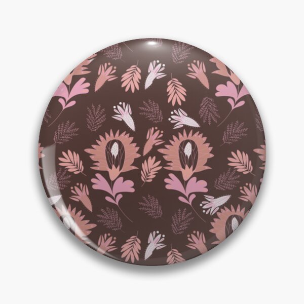 Item preview, Batik Flower Pattern in Pink and Brown   designed and sold by WestandPineP.