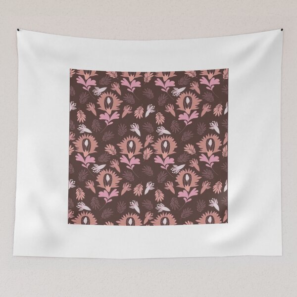 Item preview, Batik Flower Pattern in Pink and Brown   designed and sold by WestandPineP.