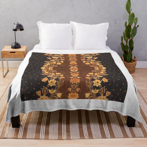 Item preview, batik flower pattern soft brown    designed and sold by WestandPineP.